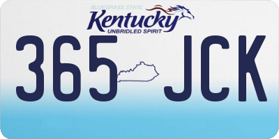 KY license plate 365JCK