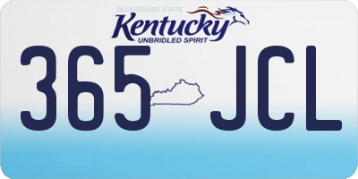 KY license plate 365JCL