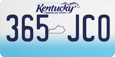 KY license plate 365JCO