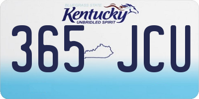 KY license plate 365JCU