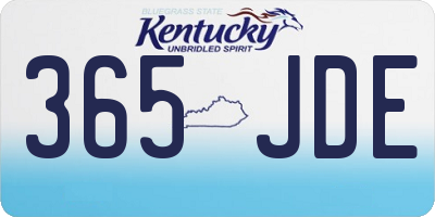 KY license plate 365JDE