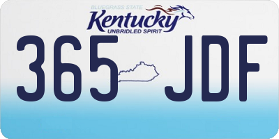 KY license plate 365JDF