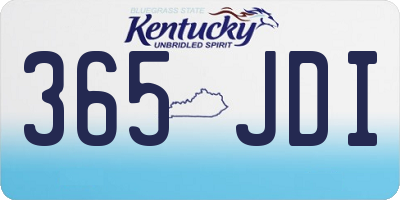 KY license plate 365JDI