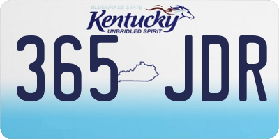 KY license plate 365JDR