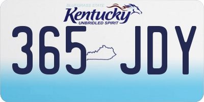 KY license plate 365JDY