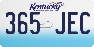 KY license plate 365JEC