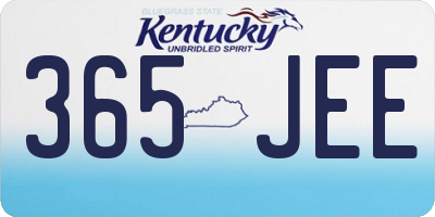 KY license plate 365JEE