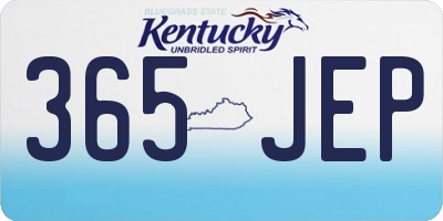 KY license plate 365JEP