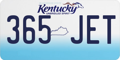 KY license plate 365JET