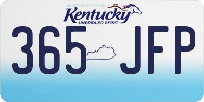 KY license plate 365JFP