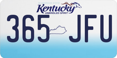 KY license plate 365JFU