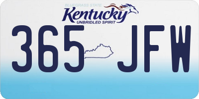 KY license plate 365JFW