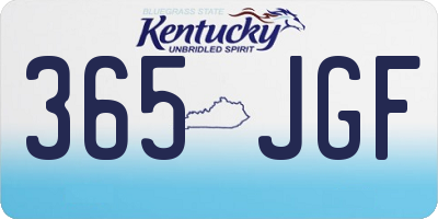 KY license plate 365JGF