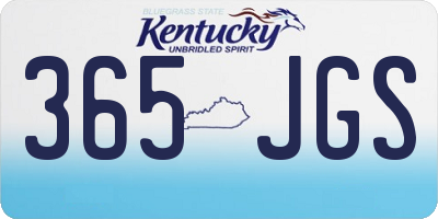 KY license plate 365JGS
