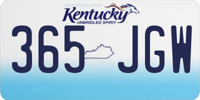 KY license plate 365JGW