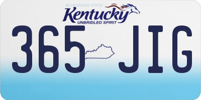 KY license plate 365JIG