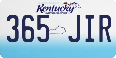 KY license plate 365JIR