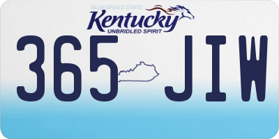 KY license plate 365JIW
