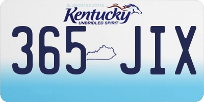 KY license plate 365JIX