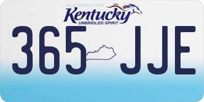 KY license plate 365JJE