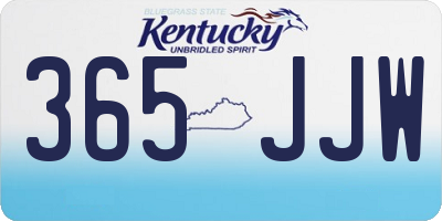 KY license plate 365JJW