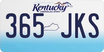 KY license plate 365JKS