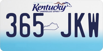 KY license plate 365JKW