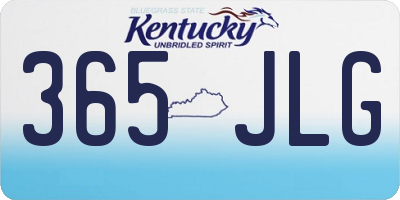 KY license plate 365JLG
