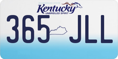 KY license plate 365JLL