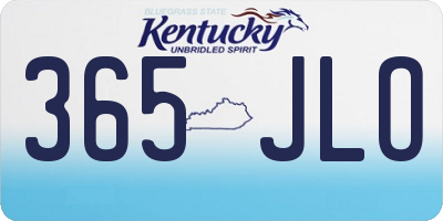 KY license plate 365JLO
