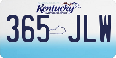 KY license plate 365JLW
