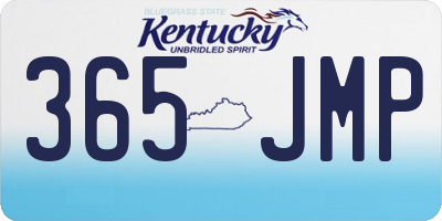 KY license plate 365JMP