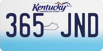 KY license plate 365JND