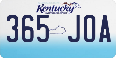 KY license plate 365JOA