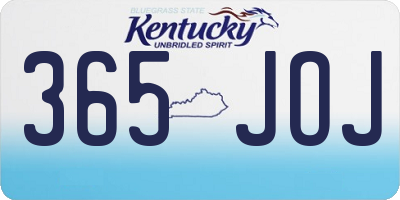 KY license plate 365JOJ