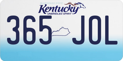 KY license plate 365JOL