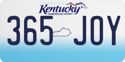 KY license plate 365JOY