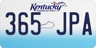 KY license plate 365JPA
