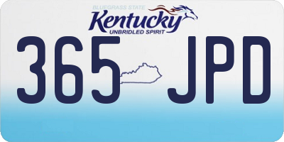 KY license plate 365JPD