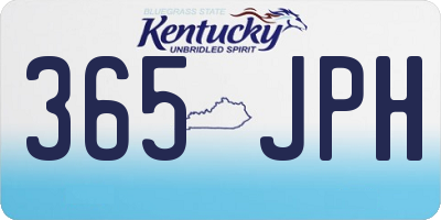 KY license plate 365JPH