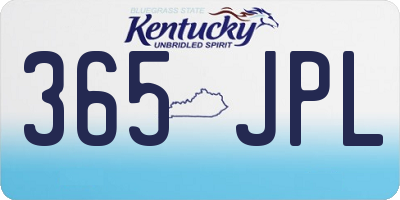 KY license plate 365JPL
