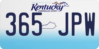 KY license plate 365JPW