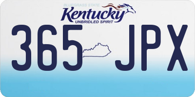 KY license plate 365JPX