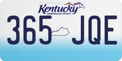 KY license plate 365JQE