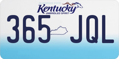 KY license plate 365JQL