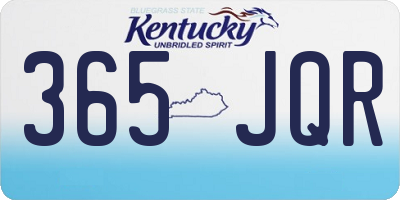 KY license plate 365JQR