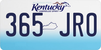 KY license plate 365JRO