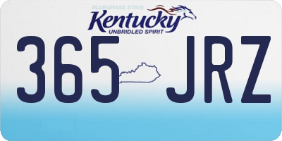 KY license plate 365JRZ