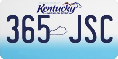 KY license plate 365JSC