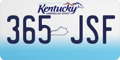 KY license plate 365JSF